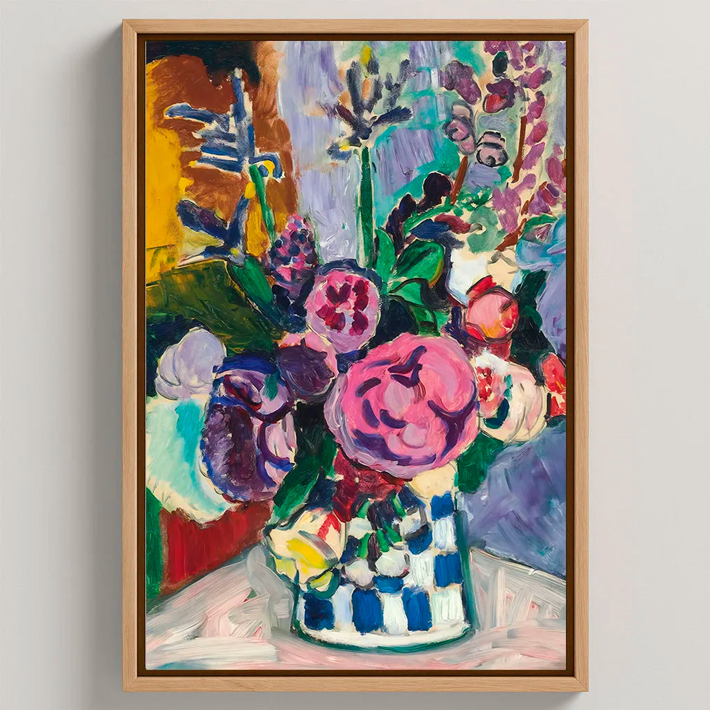 Ingelijst canvas – Pioenrozen
