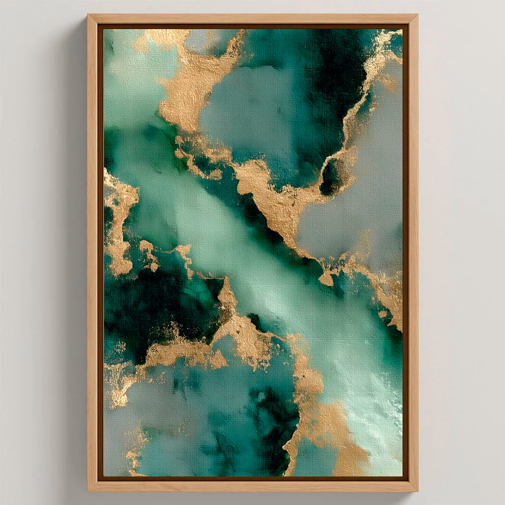 Ingelijst canvas – Smaragd diepte
