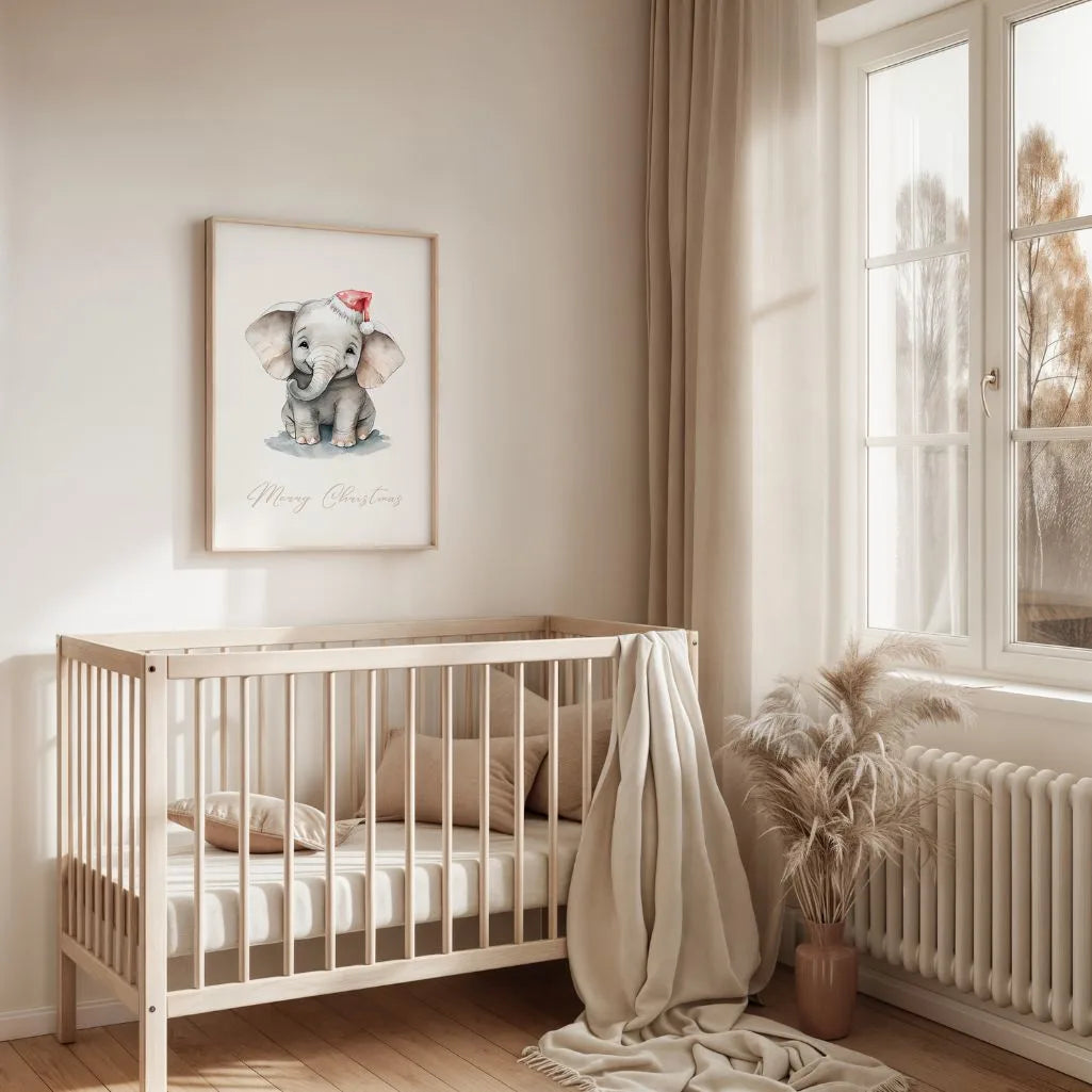christmas baby elephant poster kids christmas gallery wall