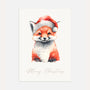christmas fox poster kids holiday wall art