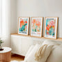 contemporary colorful flower poster set of 3 artistic modern wall art