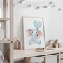 elephant heart balloon poster nursery decor