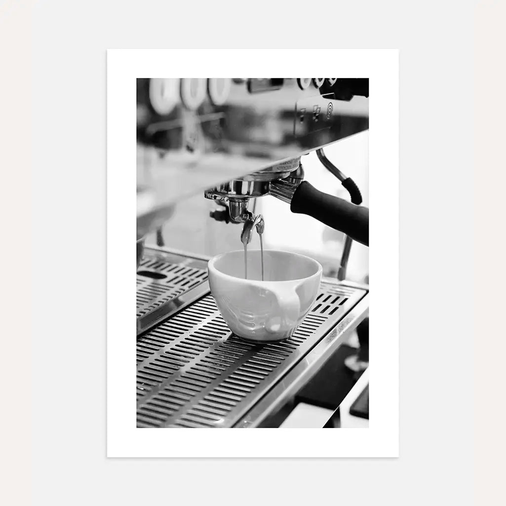 espresso machine black white poster wall art
