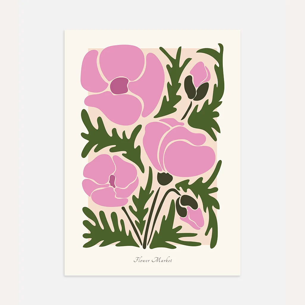 floral market poster wall art