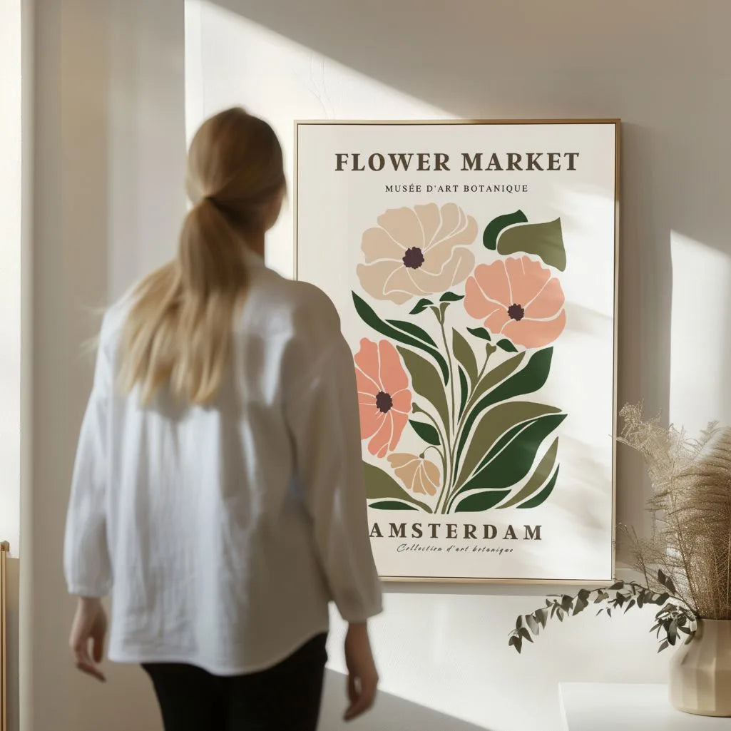 flower market amsterdam poster gallery wall botanical decor