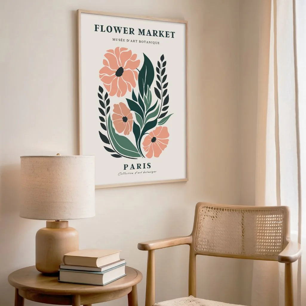 flower market paris poster bedroom elegant decor