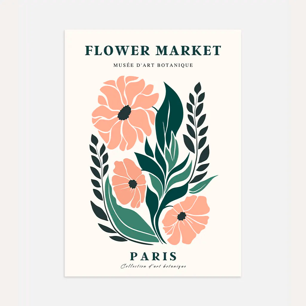 flower market paris poster floral bouquet wall art