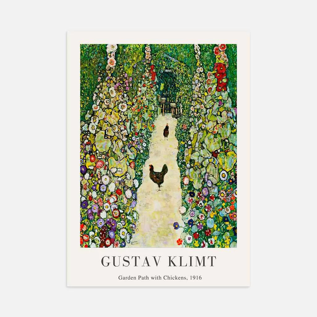 Gustav Klimt – Tuinpad met kippen Poster