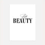 hello beauty poster black white typography wall art