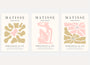 henri matisse poster set of 3 abstract organic shapes pink beige wall art