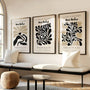 henri matisse botanical rhythm poster set beige black living room decor