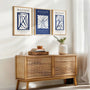 Henri Matisse abstract floral poster set of 3 in blue tones for stylish wall decor