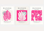 henri matisse poster set of 3 bold floral pink beige wall art