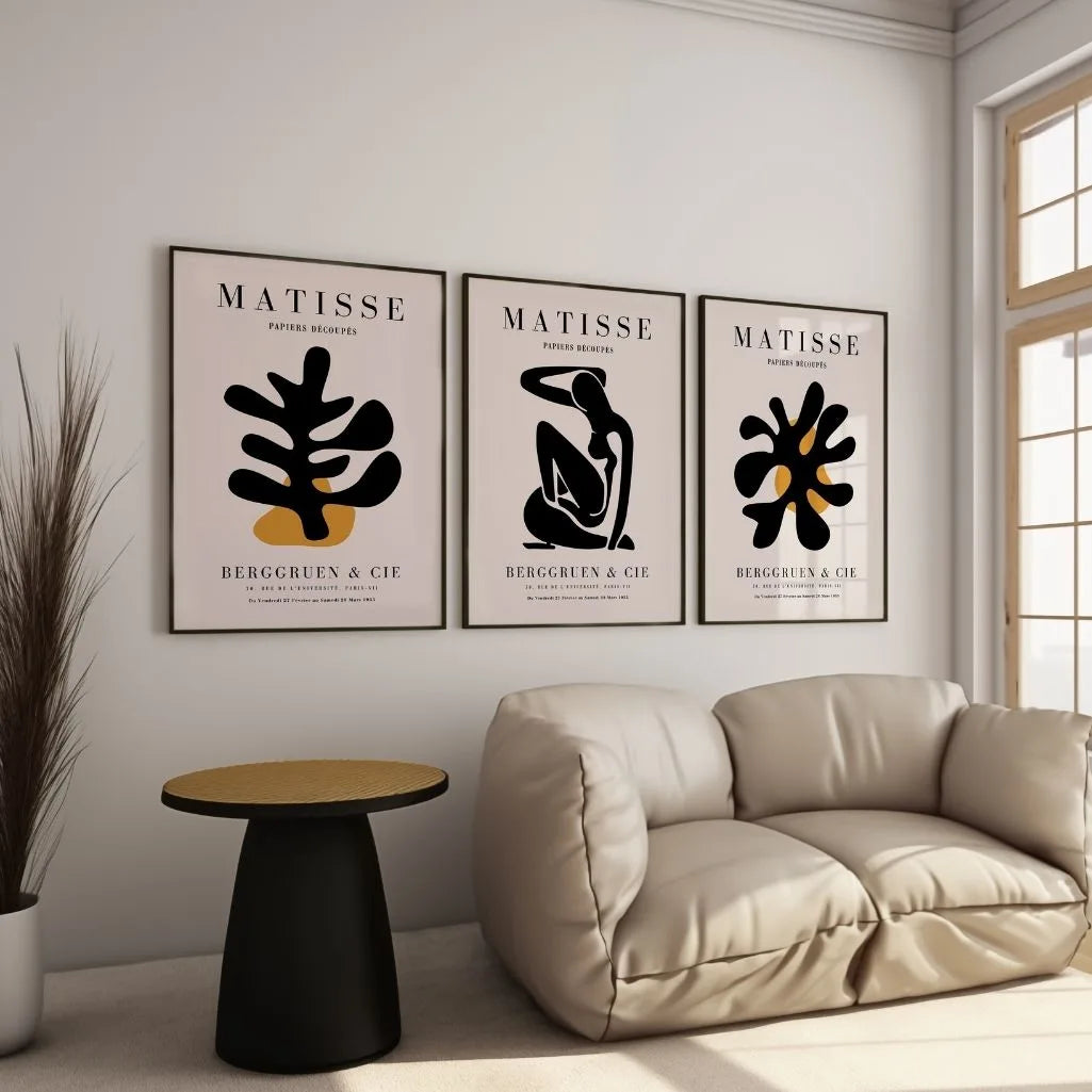 henri matisse bold black mustard gallery wall