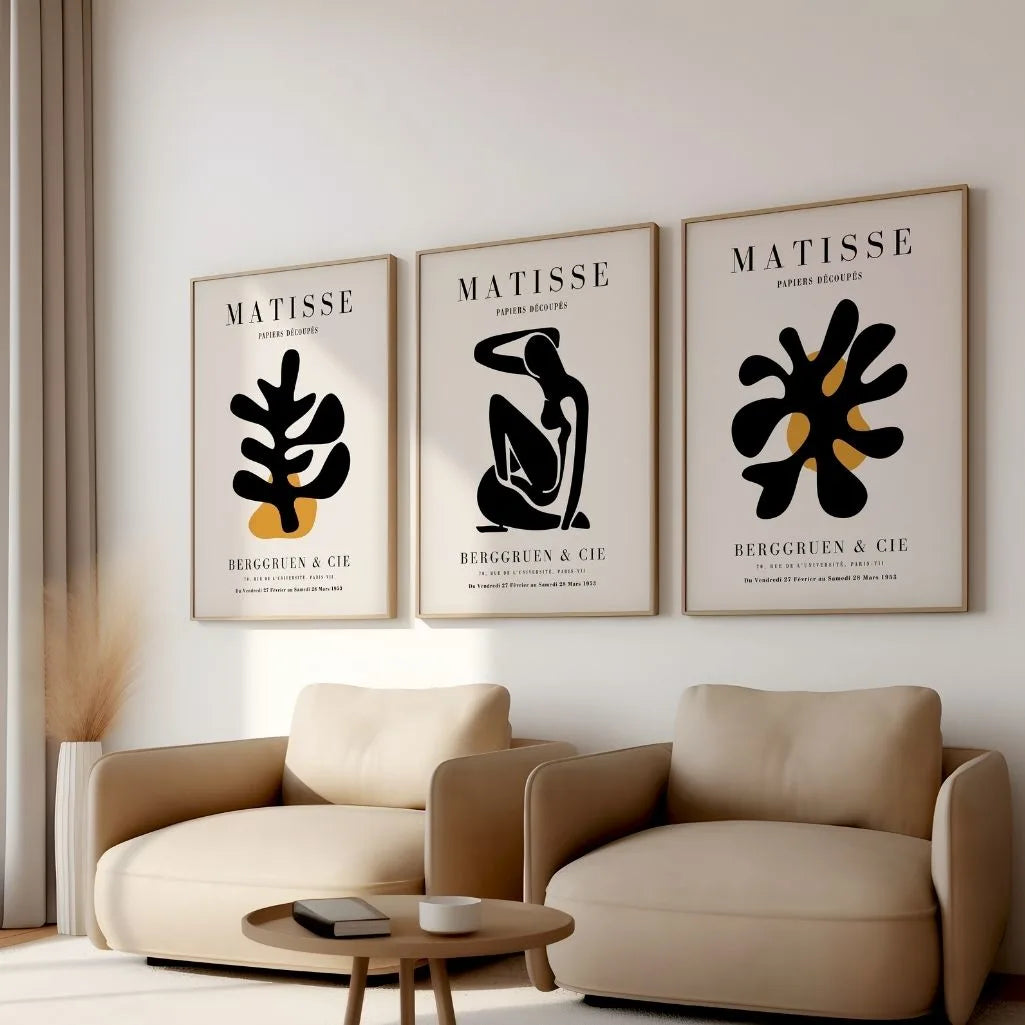 henri matisse black posters dining room decor