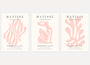 henri matisse poster set of 3 abstract figure pink beige wall art