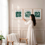 henri matisse poster set of 3 leaves green beige gallery wall