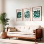 henri matisse leaf poster set green beige home office decor