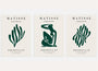 henri matisse dark green poster set of 3 beige background