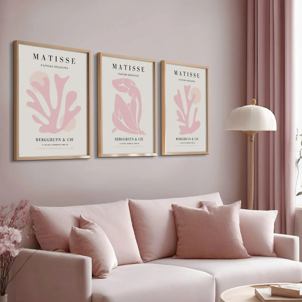 henri matisse light pastel minimal poster set