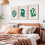 Henri Matisse organic green shapes poster set with warm terracotta tones for modern wall decor
