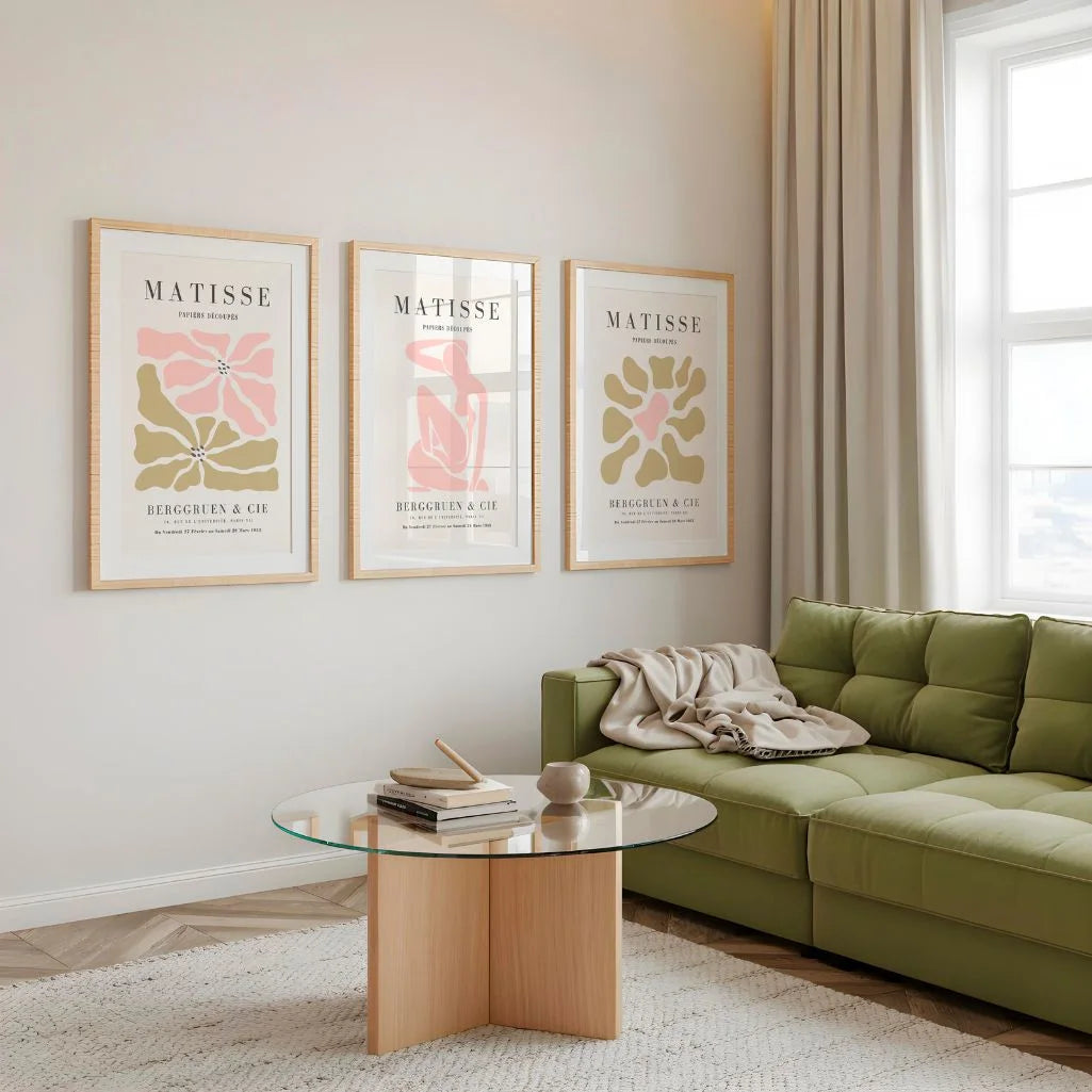 henri matisse abstract poster set pink beige living room decor