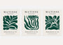 henri matisse poster set of 3 tropical leaves green beige wall art