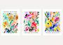 henri matisse poster set of 3 wild bouquet multicolor wall art