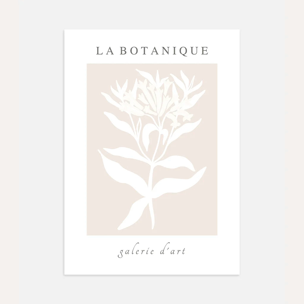 la botanique beige flowers poster botanical wall art