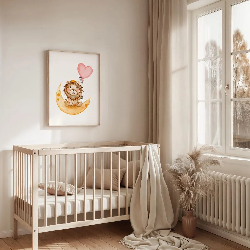 lion on the moon poster kids sky theme gallery wall