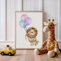 lion balloons poster kids animal gallery wall