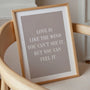 romantic quote poster displayed in a calm gallery wall arrangement