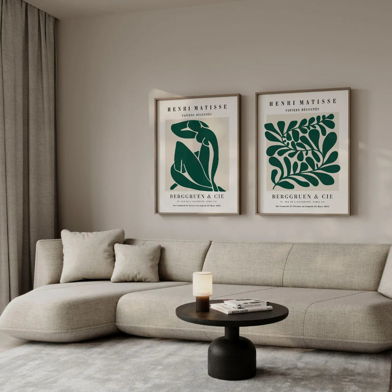 matisse deep green poster set living room gallery wall
