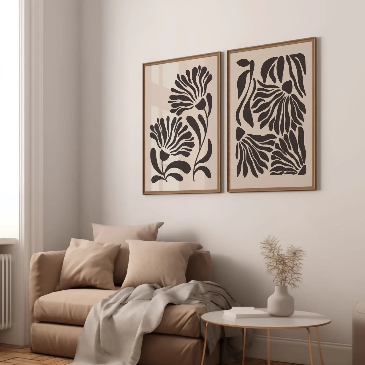 matisse beige brown poster set living room gallery wall