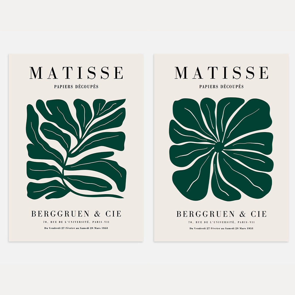 matisse green botanical compositions poster set of 2 wall art