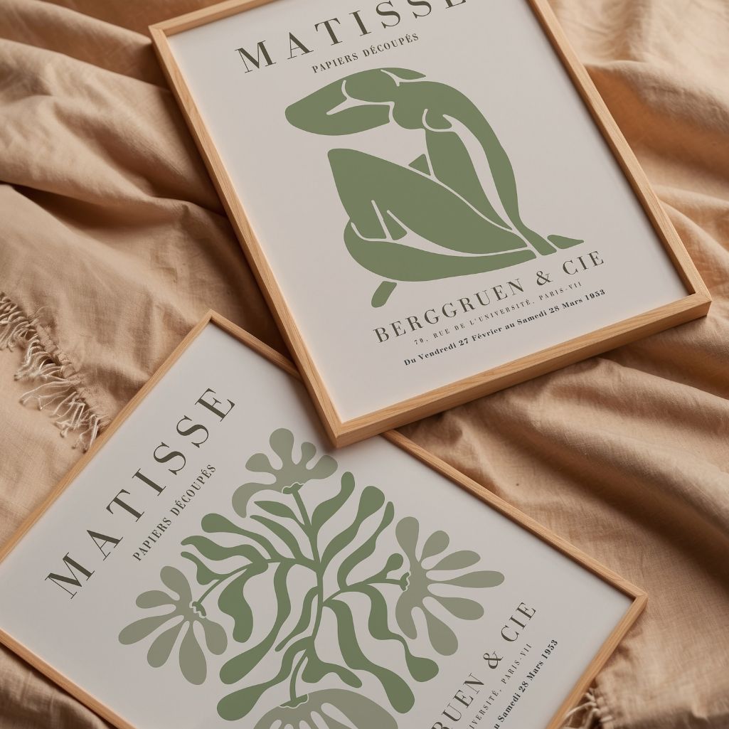 matisse green poster set gallery wall modern abstract decor