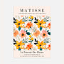 Matisse orange tone flowers poster with warm floral composition in orange yellow and pink