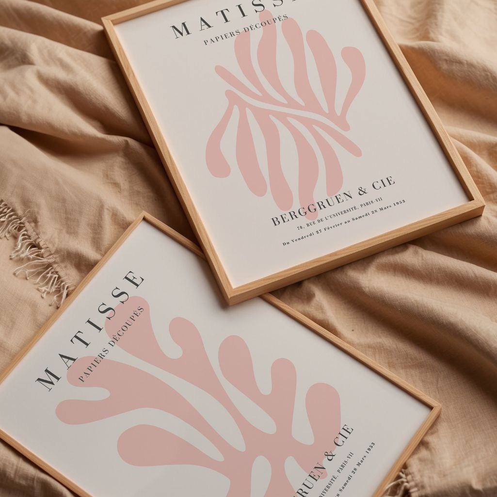matisse pink poster set gallery wall modern boho decor