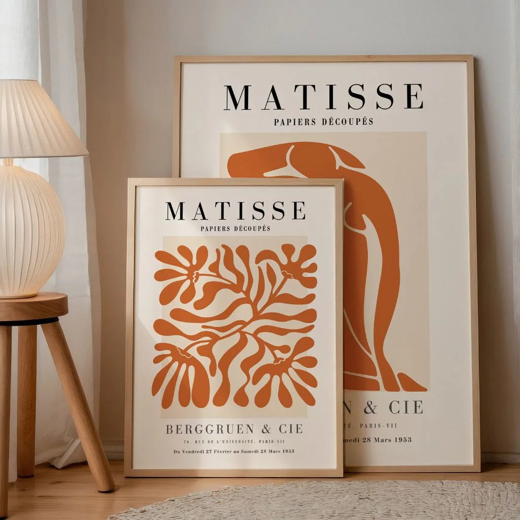 matisse terracotta poster set living room boho wall decor