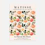Matisse watercolour flowers poster with orange yellow and green floral composition wall art
