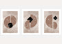 mid century abstract poster set of 3 beige terracotta black wall art