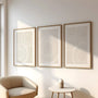 minimalist circle art set of 3 beige soft line abstract gallery wall decor