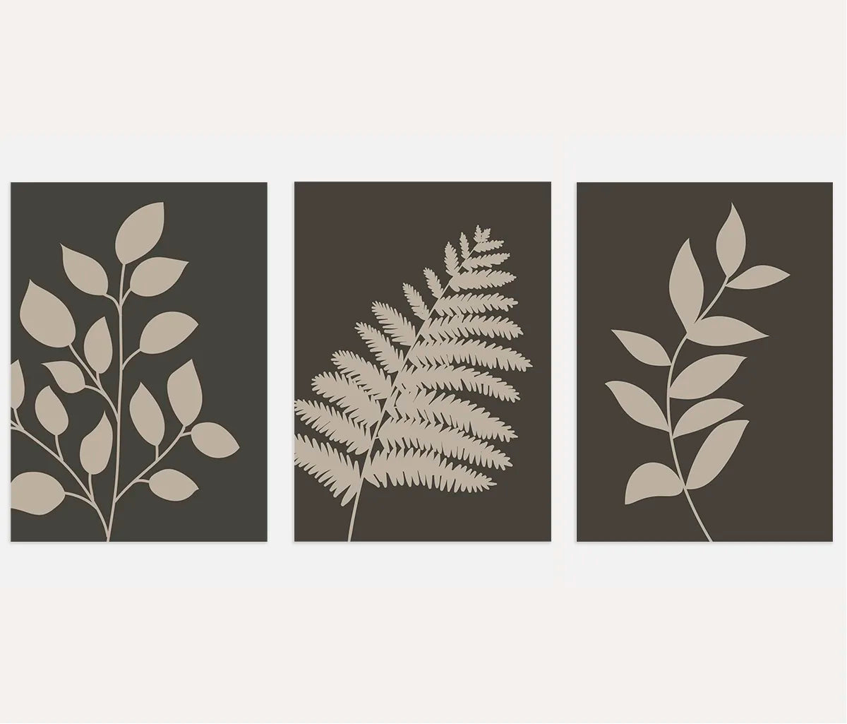 minimalist leaf poster set wall art for living room decor