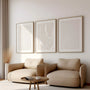 minimalist line pattern gallery wall set of 3 beige abstract prints