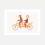 monkeys tandem bike poster kids wall art