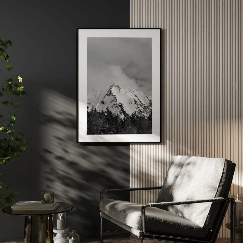 mountain poster gallery wall black white