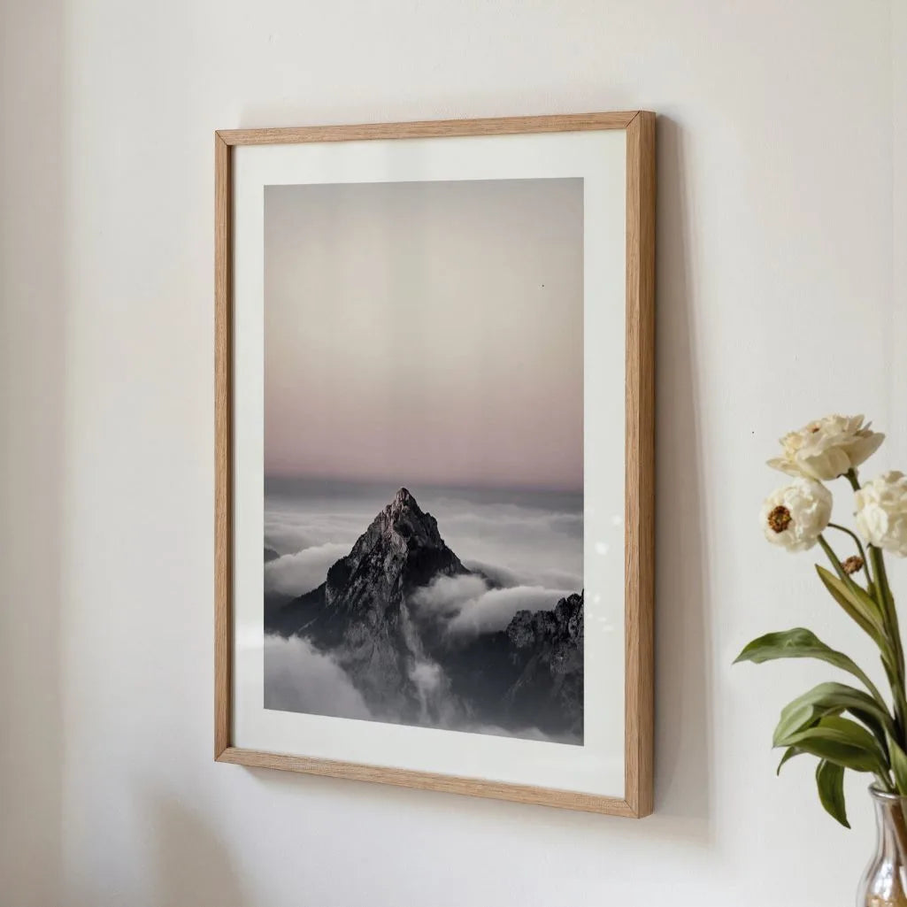mountain peak in clouds poster mountain detail