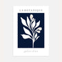 navy botanique minimalism poster dark blue botanical wall art