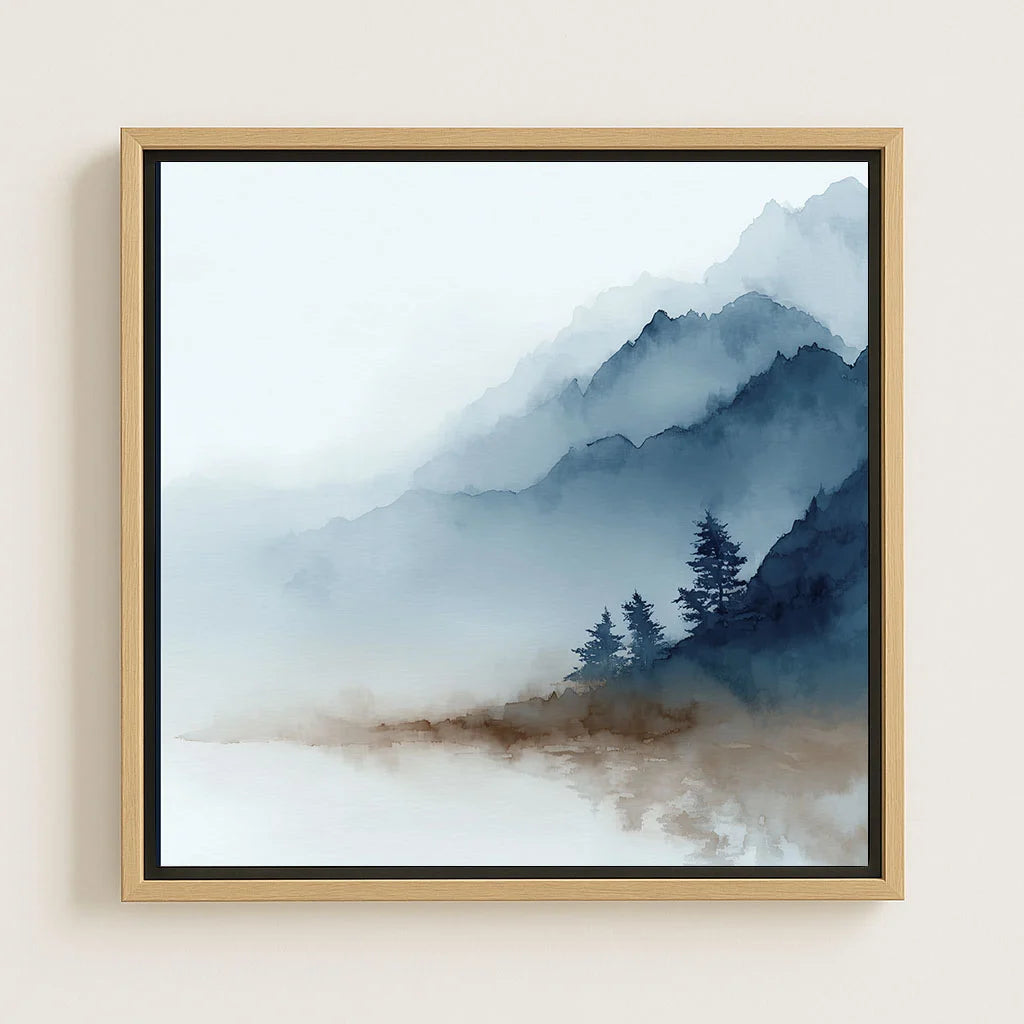 Ingelijst canvas – Mist over de bergen