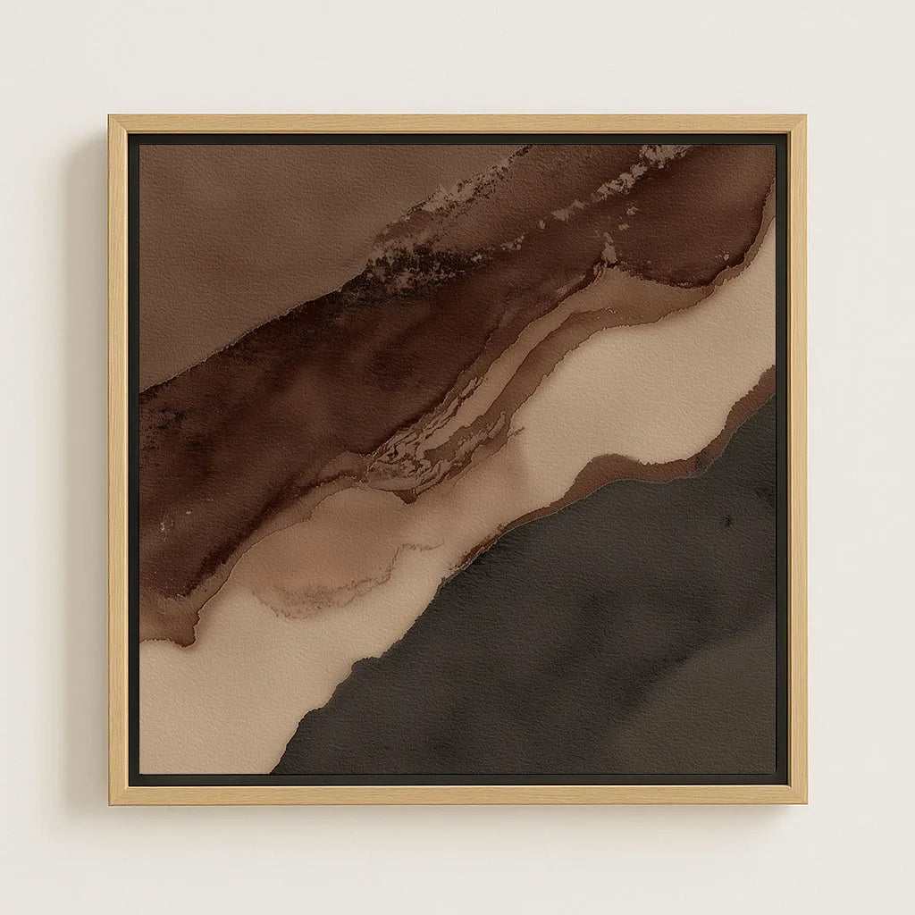 Ingelijst canvas – Bruine stroom